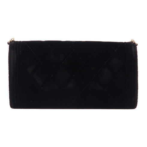 CHANEL CC GHW Chain Shoulder Bag Velvet Black