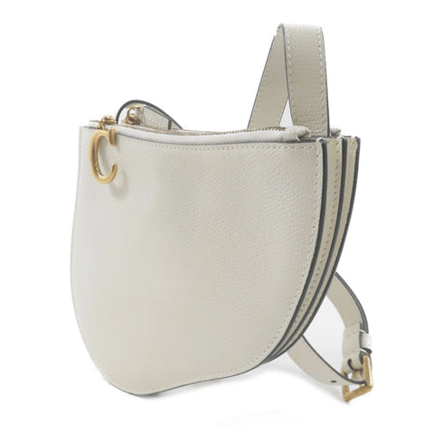 Christian Dior CD Saddle Trio Crossbody Pouch Shoulder Bag 05-RU-0149 Calf White