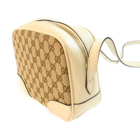 GUCCI GG GHW Shoulder Bag Canvas 449413 White v1