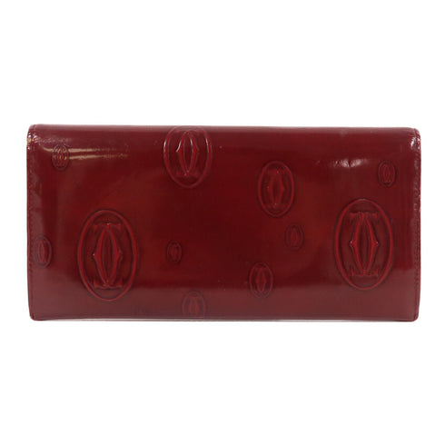 CARTIER SHW Long Wallet L3001281 Patent Leather Rouge