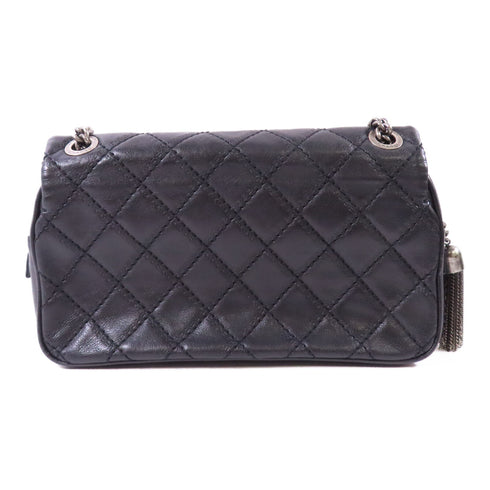 CHANEL CC SHW Chain Shoulder Bag Calfskin Leather Black