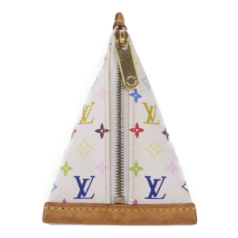 LOUIS VUITTON LV GHW Coin Case Purse M58020 Monogram Multicolore White