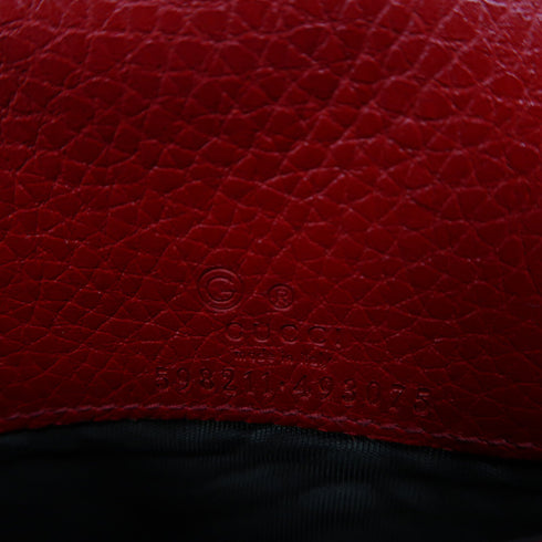 GUCCI GG GHW Wallet On Chain Shoulder Bag Calfskin Leather 598211 Red