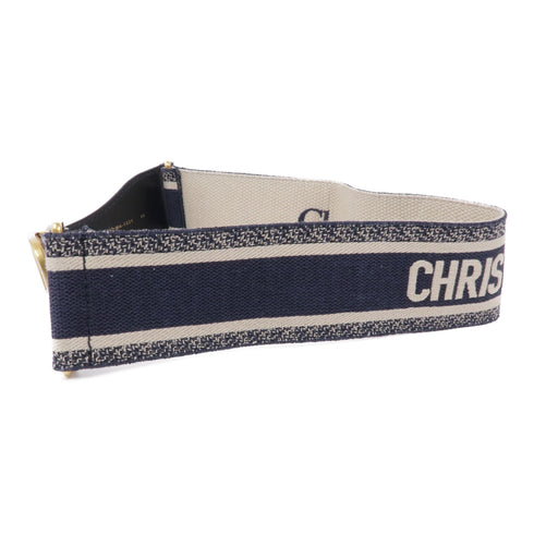 Christian Dior CD GHW Belt Canvas Blue White