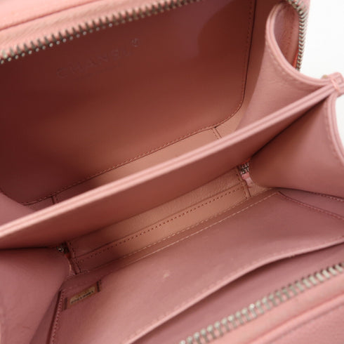 CHANEL CC SHW Vanity Case Chain Shoulder Bag Caviar Pink