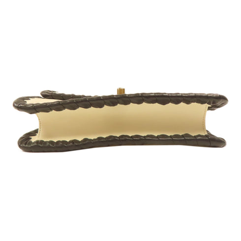 CHANEL Quilted CC GHW Shoulder Bag Lambskin Leather White