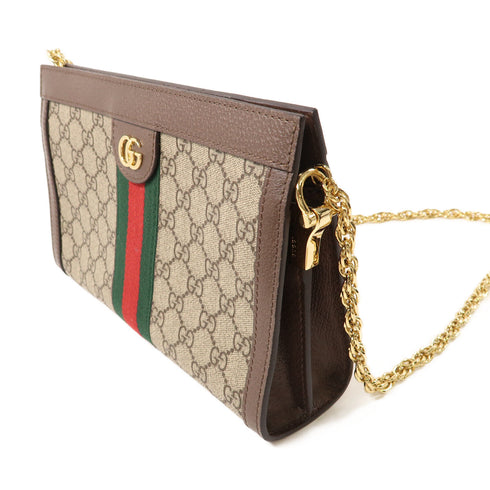 GUCCI GHW Shoulder Bag 503876 PVC Coated Canvas Brown