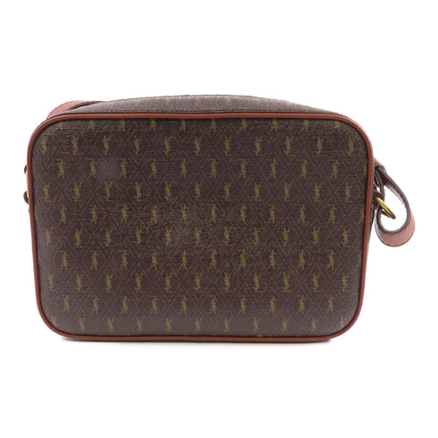 SAINT LAURENT YSL GHW Shoulder Bag Crossbody 669957 Coated Canvas Leather Brown