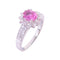 JEWELRY Pink Sapphire Diamond Ring US#7.25 18K White Gold