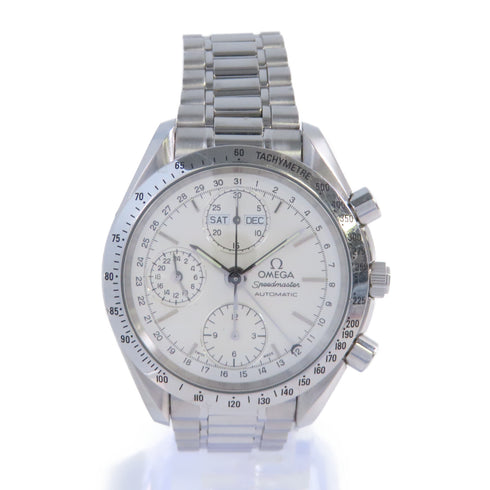 OMEGA Speedmaster Daydate Automatic Watch 3521.3/1997 Stainless Steel White
