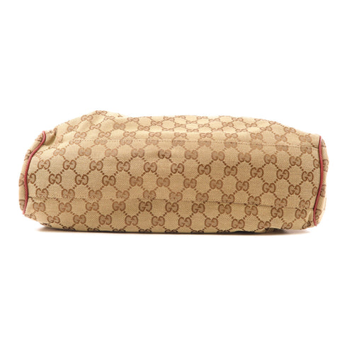 GUCCI GG GHW Handbag Shoulder Bag 211944 Canvas Brown Red