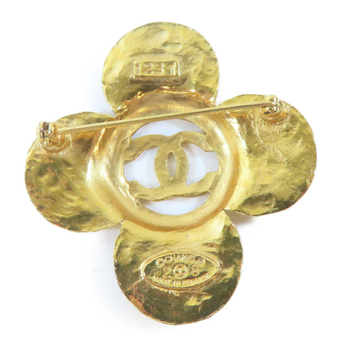 CHANEL CC Brooch Pin Metal Gold