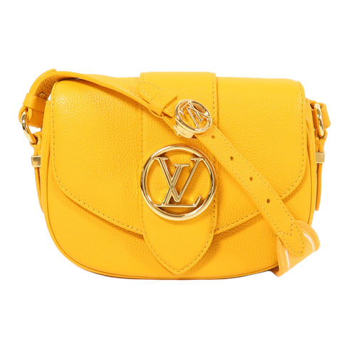 LOUIS VUITTON LV GHW Pont 9 Soft PM Shoulder Bag M59290 Calfskin Leather Yellow