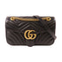 GUCCI GHW GG Marmont Small Shoulder Bag Chain 443497 Calfskin Leather Black