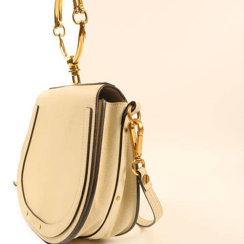 Chloe GHW Nile Bag 2 Way Bag Calfskin Leather White