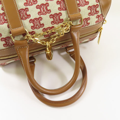 CELINE GHW 2 Way Shoulder Bag Canvas