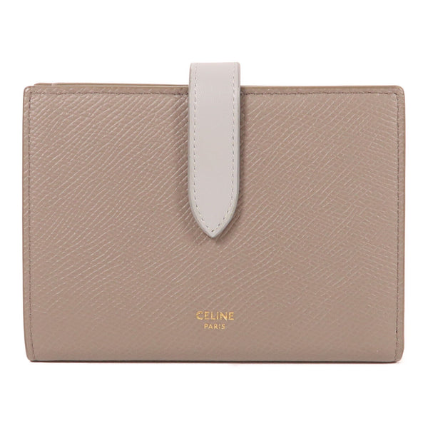 CELINE GHW Wallet Calfskin Leather Grey/Blue
