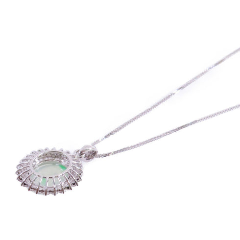 JEWELRY Jade Diamond Necklace 18K White Gold