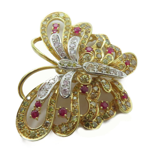 FINE JEWELRY Diamond Brooch Accessories 18K Yellow Gold