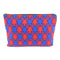 CELINE GHW Clutch Bag Pouch Fabric Calfskin Leather Black Red Blue