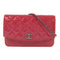 CHANEL CC SHW Wallet On Chain Shoulder Bag Patent Leather Pink