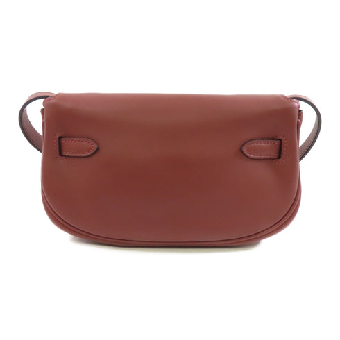 HERMES GHW Kelly Moove Shoulder Bag Veau Swift Leather Rouge Brown