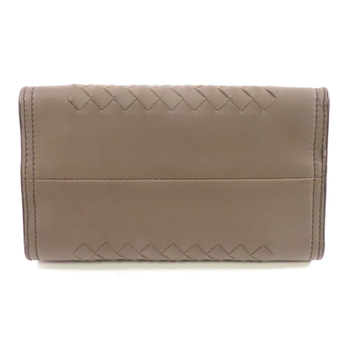 BOTTEGA VENETA BV GHW Chain Shoulder Bag Lambskin Leather Greige