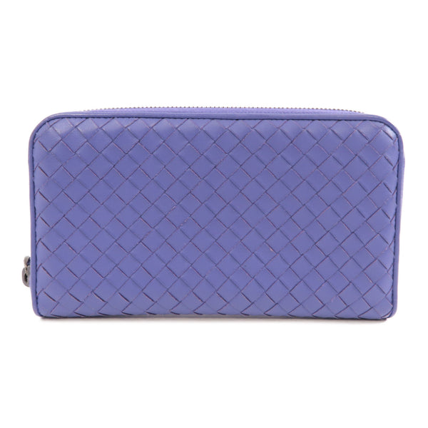 BOTTEGA VENETA BV Zipped Long Wallet Intrecciato Leather Purple