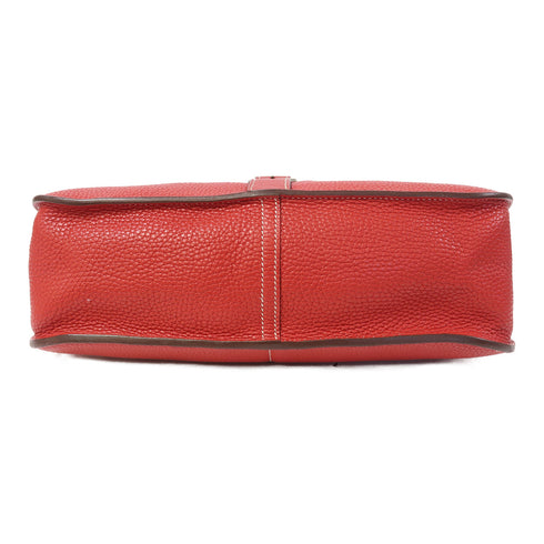 HERMES PHW Halzan 31 2 Way Shoulder Bag Taurillon Clemence Rouge Casaque Red