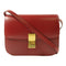CELINE GHW Classic Box Shoulder Crossbody Bag Calfskin Leather Red