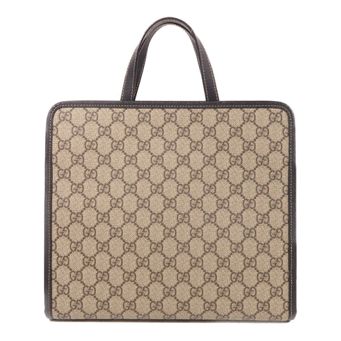 GUCCI GG SHW 2 Way Shoulder Bag Coated Canvas Brown
