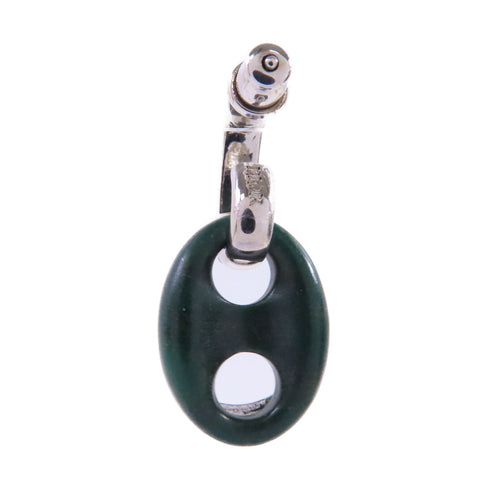 Christian Dior CD Earring 500 Metal PVC Rhinestones Green