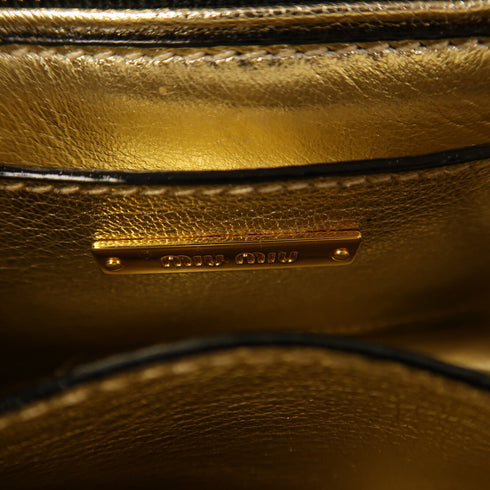 Miu Miu GHW 2 Way Shoulder Bag Handbag Calfskin Leather Gold