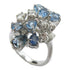 FINE JEWELRY Aquamarine Diamond Ring 18K White Gold US#4.5