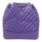 CHANEL Herringbone CC Gabrielle Backpack/Rucksack Calfskin Leather Purple