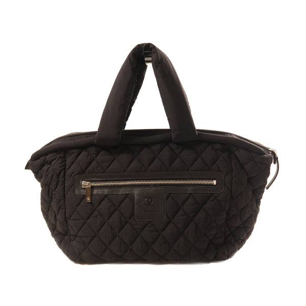 CHANEL CC SHW Coco Cocoon Hand Bag Canvas Black