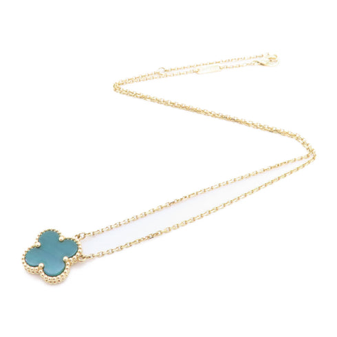 Van Cleef & Arpels Vintage Alhambra Malachite Necklace AR09VA00 18K Yellow Gold
