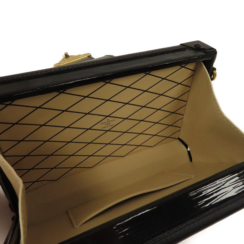 LOUIS VUITTON LV GHW Petite Malle Shoulder Bag M54651 Epi Leather Black/Red