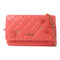 CHANEL CC GHW WOC Wallet On Chain Shoulder Bag Lambskin Leather Pink