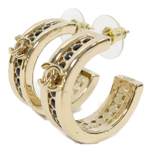 CHANEL CC Earrings Metal Gold/Black