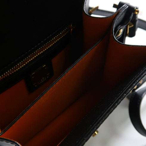 MCM GHW Patricia Visetos Studden Bag Shoulder Calfskin Leather MWS7APA34 Black