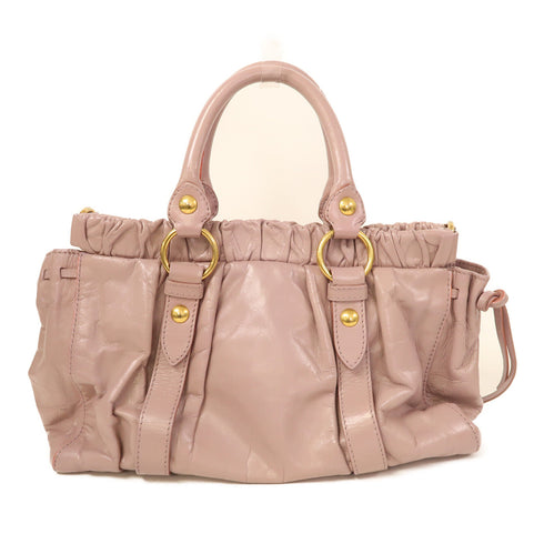 Miu Miu GHW 2 Way Shoulder Bag Handbag Calfskin Leather Light Purple