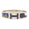 HERMES PHW Clic H Bracelet Metal Silver/Navy