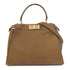 FENDI GHW Peekaboo 2 Way Shoulder Bag 8BN290-5WN Calfskin Leather Brown