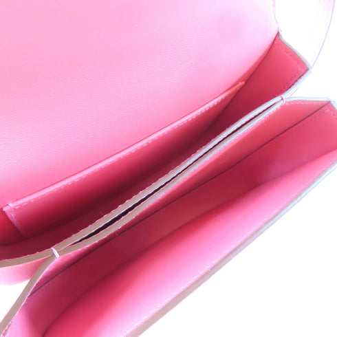 HERMES PHW Mosaique AU24 Shoulder Bag Epsom Leather Rose Lipstick Pink