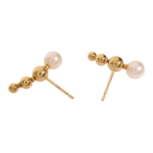Jewelry Pearl Earrings 1.7g 18K Yellow Gold