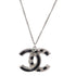 CHANEL CC Necklace Accessories Metal Black Silver