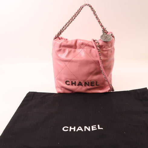 CHANEL CC SHW Chanel 22 Mini Chain 2 Way Bag AS3980 Calfskin Leather Pink