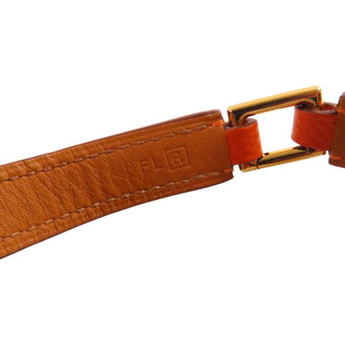 HERMES GHW Rivale Double Tour Bracelet Bangle Epsom Leather