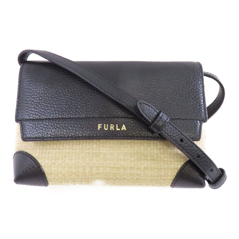 Furla GHW Shoulder Bag FP12019/392/2 Calfskin Black